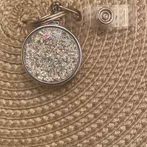 3 pack Silver Glitter ID Badge holder